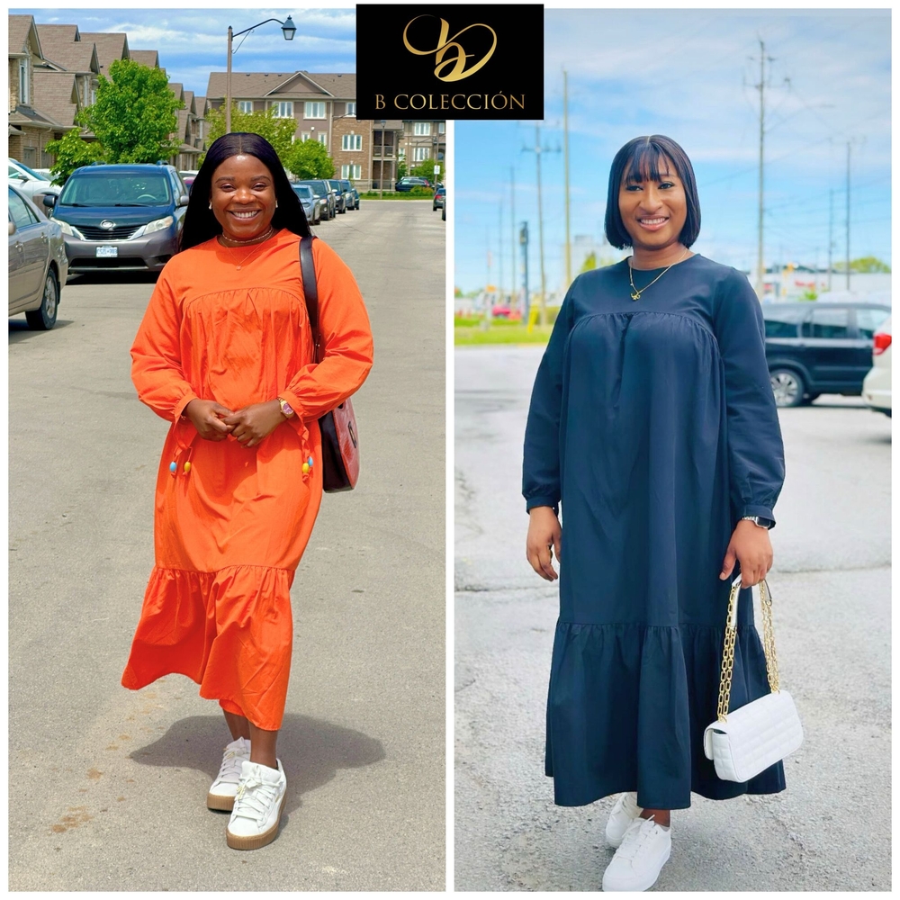Orange and Black Long Sleeve Dresses